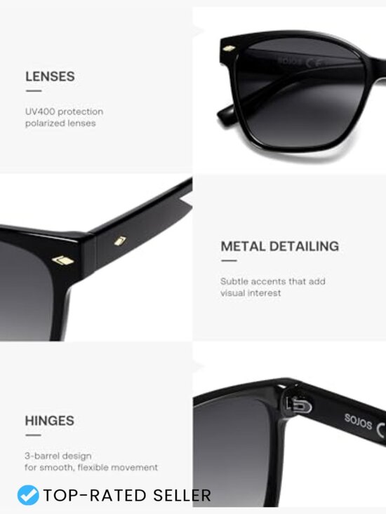 Oversized Square Polarized Sunglasses Retro 90s Trendy UV400 Unisex